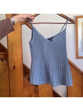 Blue pleated cami top. express size small